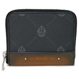 Monedero Berluti Coin Case Wapa Castaño Negro