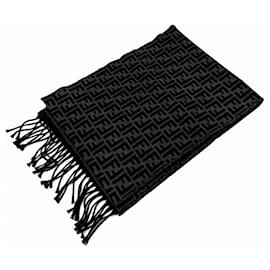 Fendi-Fendi Zucca Pattern Wool Stole-Brown,Black