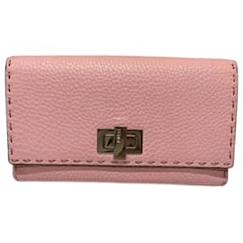 Fendi-Fendi Selleria Peekaboo Pink Bifold Wallet-Pink