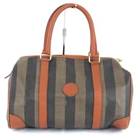 Fendi-Sac Boston Pequin Fendi en cuir marron-Marron