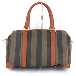 Fendi-Sac Boston Pequin Fendi en cuir marron-Marron