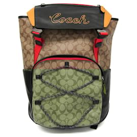 Coach-Coach Signature Tailen F72932 Men's PVC Backpack-Brown,Black