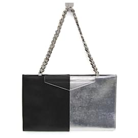Fendi-Fendi Chain Women's Leather Tote Bag-Black,Silvery