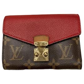 Louis Vuitton-Louis Vuitton Monogram Portefeuille Pallas Compact Trifold Wallet-Brown,Fuschia,Monogram