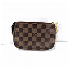 Louis Vuitton-Accessoire Mini Pochette Damier N58011 de Louis Vuitton-Marron,Damier ebène