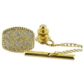 Alfred Dunhill Alfinete de gravata Dunhill K18 em ouro branco e amarelo 18K Dourado