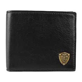 Gucci-Gucci Billfold Crest Bifold Wallet-Black