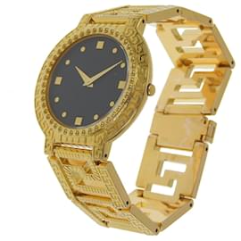 Versace-Versace Medusa Quartz Analog Wristwatch-Golden