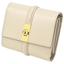 Céline Celine Small Trifold Wallet 16 (Saise) Beige