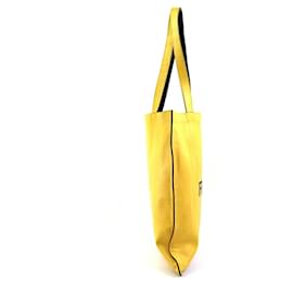 Fendi-Fendi Leather Shoulder Tote Bag-Black,Yellow