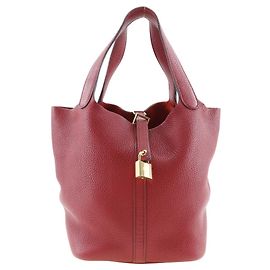 Hermès Hermes Picotin Handbag in Red Taurillon Clemence Leather Red