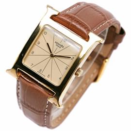 Hermès-Hermes Heure H Quartz Wristwatch-Golden