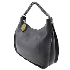 Fendi-Fendi Selleria Calfskin Shoulder Bag-Black