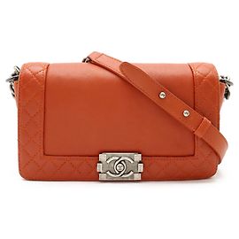 Chanel Boy Chanel Coco Mark Medium Schultertasche Orange