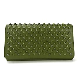 Christian Louboutin-Portefeuille long bifold en cuir rouge Christian Louboutin-Rouge
