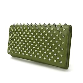 Christian Louboutin-Portefeuille long bifold en cuir rouge Christian Louboutin-Rouge