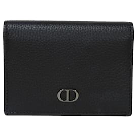 Christian Dior-Christian Dior Black Leather Card Case-Black
