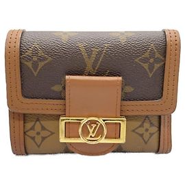 Louis Vuitton Portefeuil Dauphine Monogram Compact Coin Case Brown