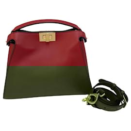 Fendi-Fendi Peekaboo Mini Shoulder Bag-Red