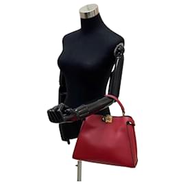 Fendi-Fendi Peekaboo Mini Shoulder Bag-Red
