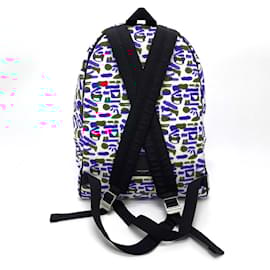 Saint Laurent-Saint Laurent Multi Allover Pattern Backpack-White,Red,Blue
