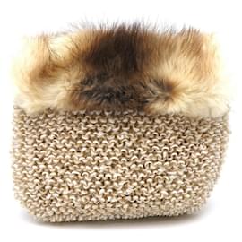 Autre Marque-Anteprima Mink Fur Shoulder Bag-Beige,Cream