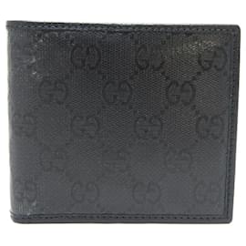 Gucci-Gucci Men's Leather and PVC Bi-Fold Wallet-Black