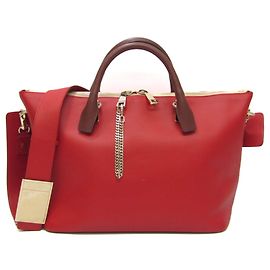 Chloé Baylee Women's Leather Handbag Brown Red