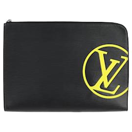 Louis Vuitton-Pochette Jules GM Sac Clutch Louis Vuitton-Noir,Jaune