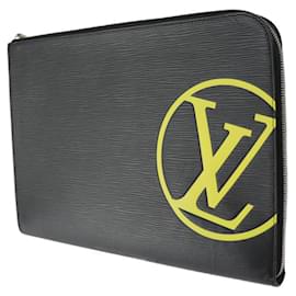 Louis Vuitton-Pochette Jules GM Sac Clutch Louis Vuitton-Noir,Jaune