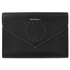 Salvatore Ferragamo-Sac à main Gancini de Salvatore Ferragamo-Noir