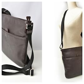 Loewe-Loewe Dark Brown Leather Messenger Bag-Dark brown
