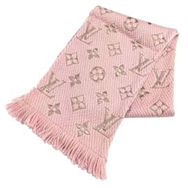 Louis Vuitton-Louis Vuitton Pink Wool and Silk Stole-Pink