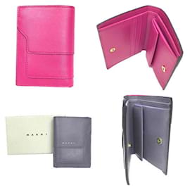 Marni-Marni Pink Leather Bi-Fold Wallet-Pink