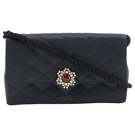 Borsa a spalla in satin Chanel Nero