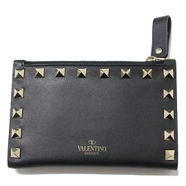Monedero bifold Valentino en negro y dorado Negro Dorado