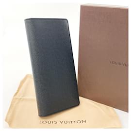 Louis Vuitton-Louis Vuitton Taiga Long Wallet-Black,Grey