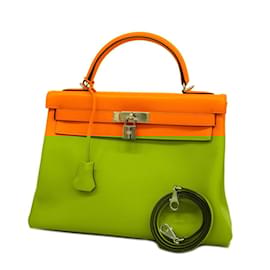 Hermès-Hermes Kelly 32 Handbag in Voga River Orange-Orange