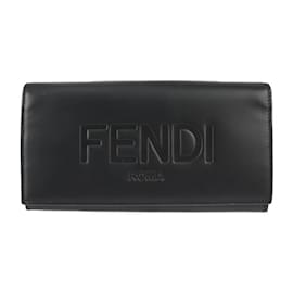 Fendi-Fendi Bi-Fold Wallet in Black Calf Leather-Black