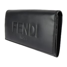 Fendi-Fendi Bi-Fold Wallet in Black Calf Leather-Black