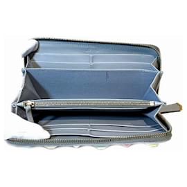 Fendi-Fendi Gray Leather Long Wallet-Brown