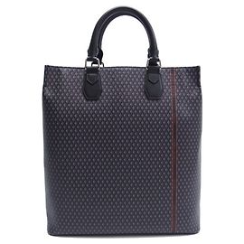 Alfred Dunhill Dunhill Engine Turn Pattern Tote Bag Brown Black Orange