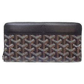 Goyard Round Zipper Matignon GM Long Wallet Brown Black
