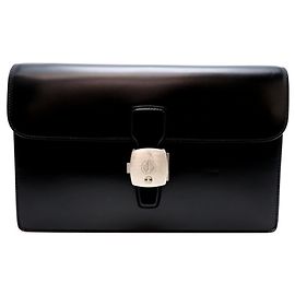 Alfred Dunhill Dunhill Herren Lederhandtasche in Schwarz Schwarz
