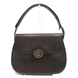 Gucci-Bolso de hombro de cuero marrón Gucci-Castaño