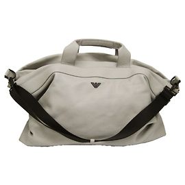 Bolsa Boston de couro cinza Emporio Armani Marrom