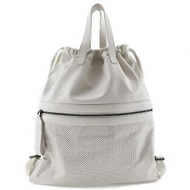 Mochila de couro de bezerro marfim Bottega Veneta Cru