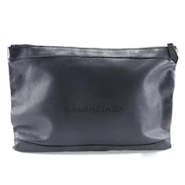 Balenciaga-Pochette en daim noir Balenciaga-Noir