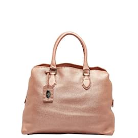 Fendi-Fendi Selleria Handbag Tote Bag-Pink,Golden