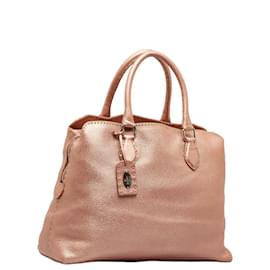 Fendi-Fendi Selleria Handbag Tote Bag-Pink,Golden